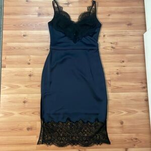 Reiss Tori-Lace Mix MIDI dress